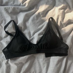 Aerie Black Striped Bikini Top (S)